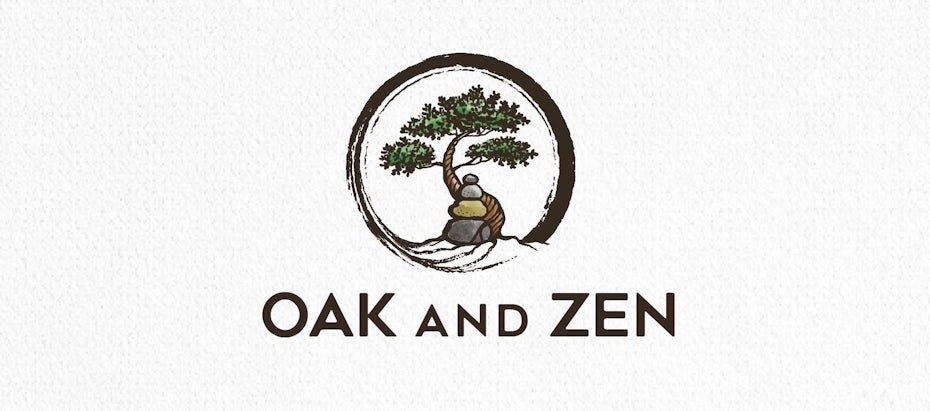 bonsai logo with stones