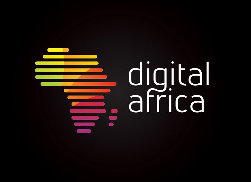 red orange and yellow gradient logo in shape of africa