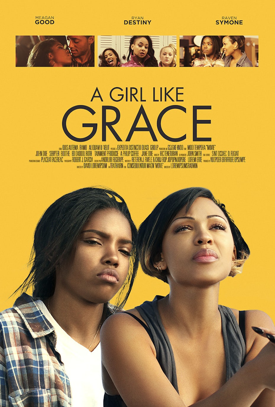 yellow movie poster showing two young women, one looking upward and one looking down