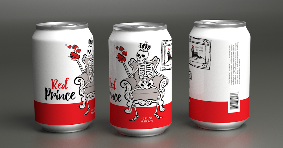 Skeleton can label for Red Prince