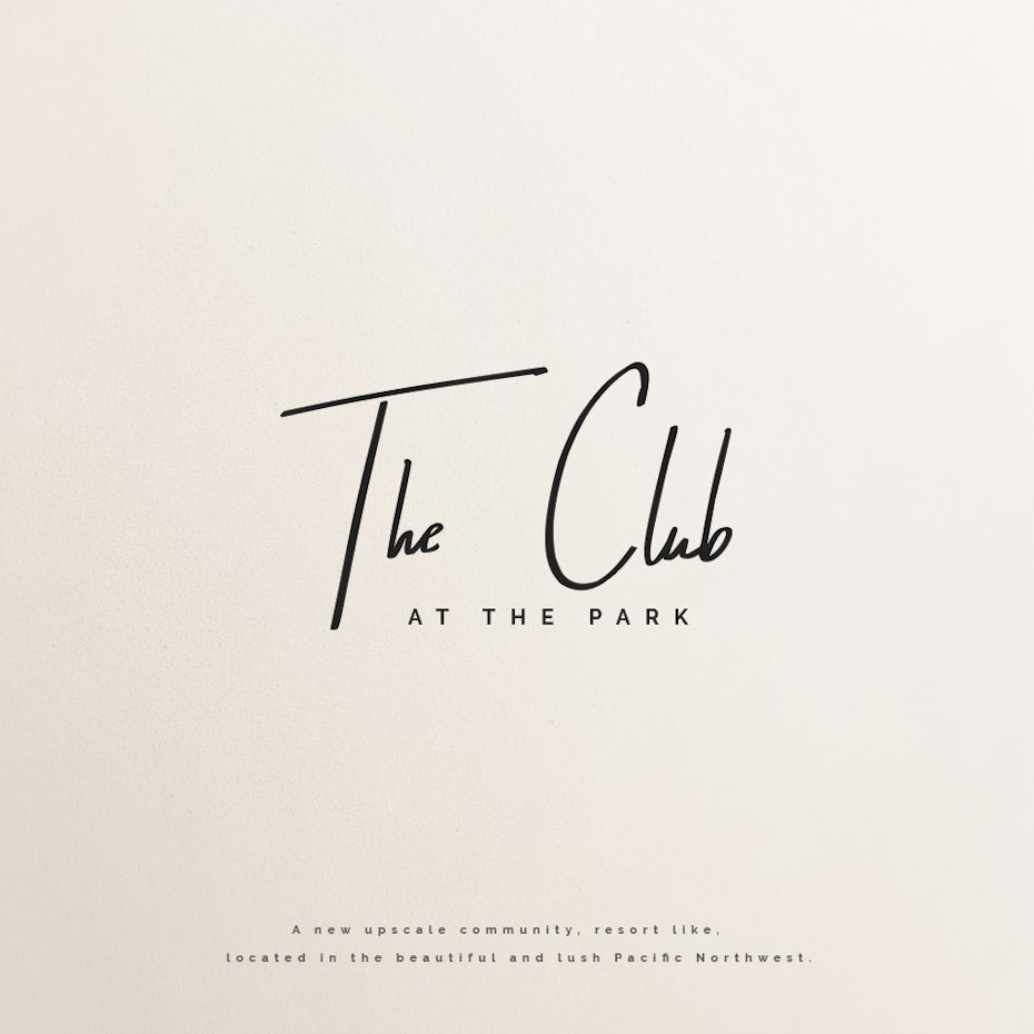 elegant and minimalistic club logo consisting of a handlettered wordmark