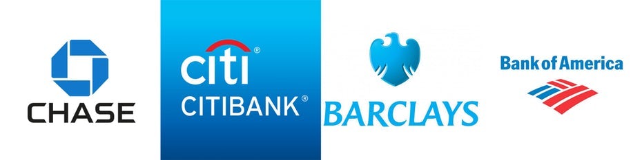 Blue bank logos