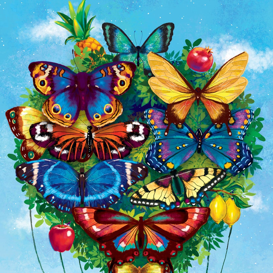 Happy butterfly illustration