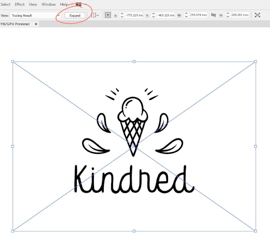 Image du processus pour créer un logo dans Illustrator