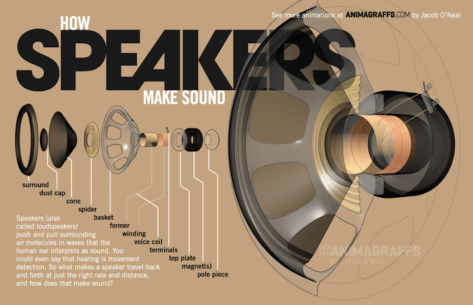 animated loudspeaker infographic