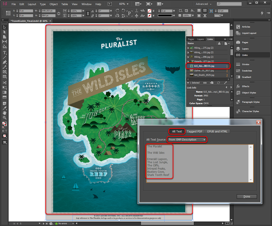 Adobe InDesign interface