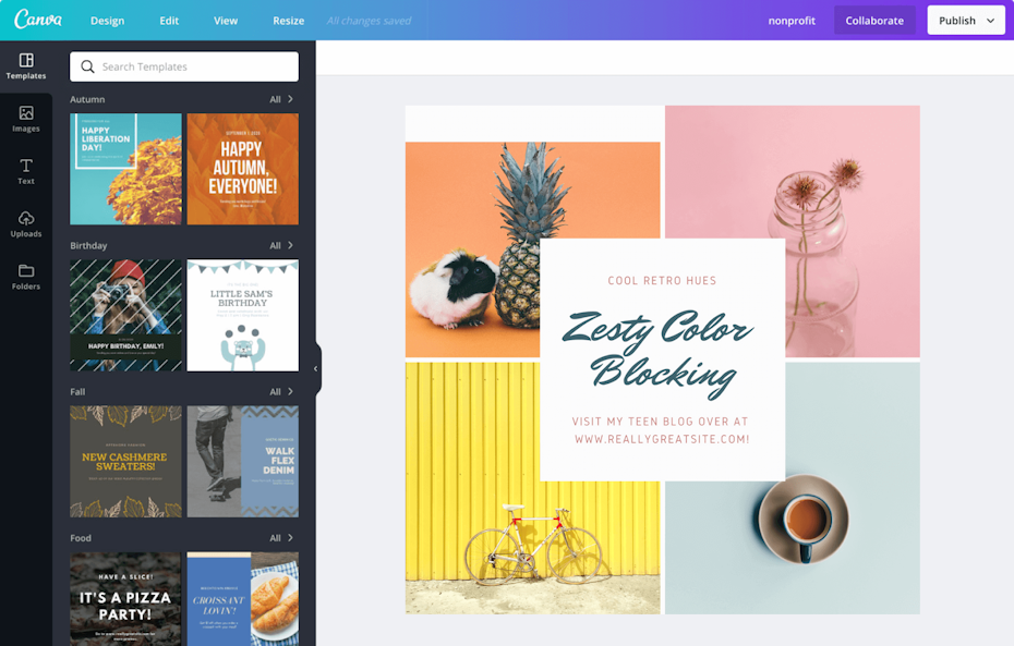 Canva interface