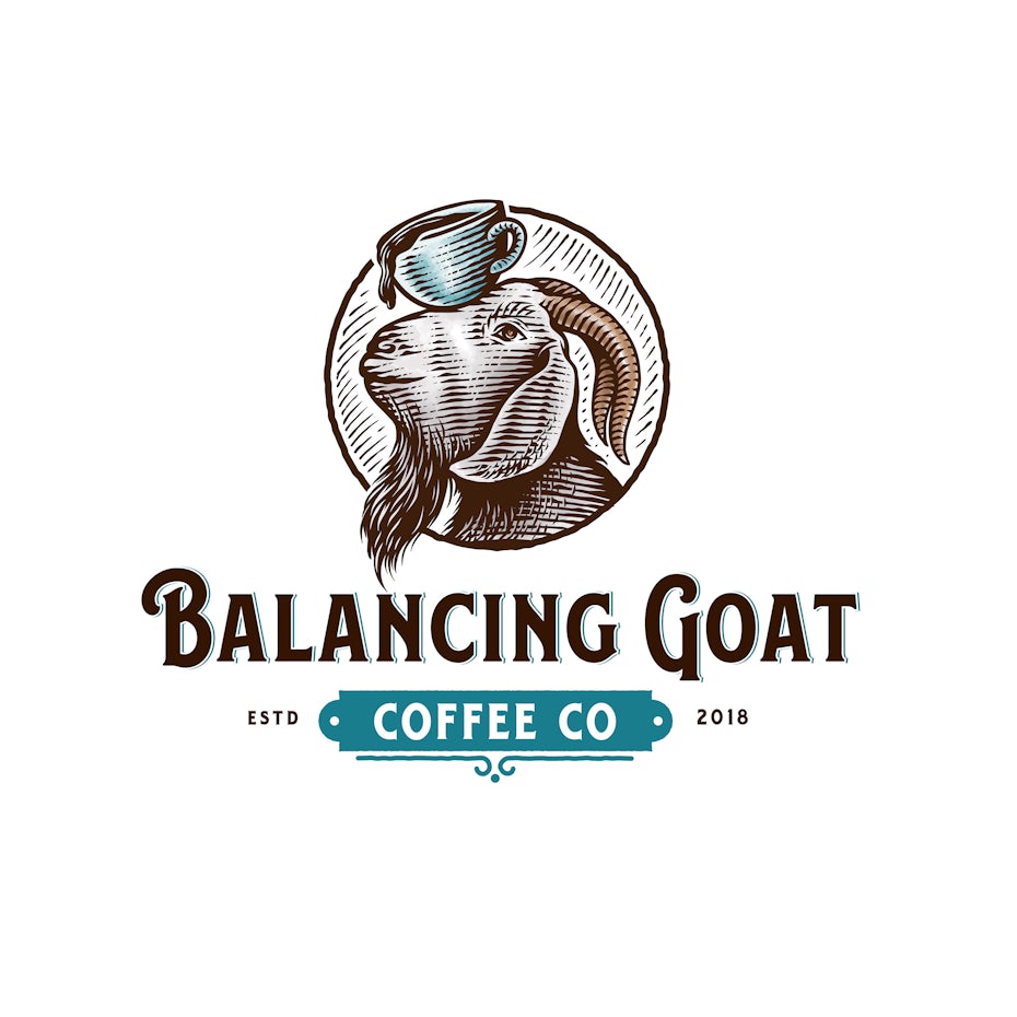 Illustrated logo design for a coffee shop