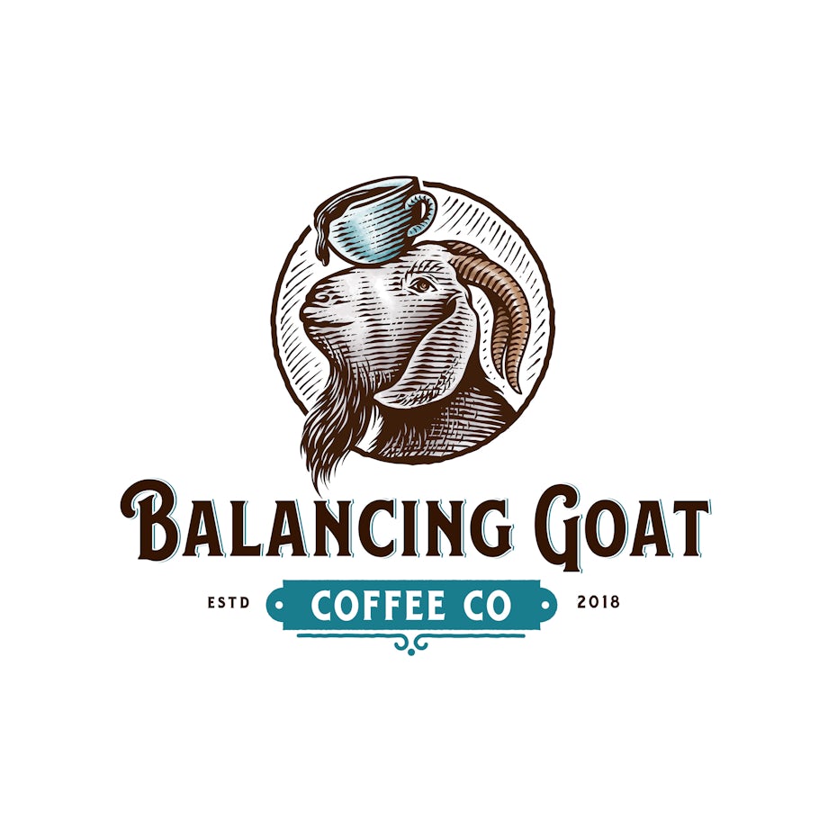 Illustrated logo design for a coffee shop