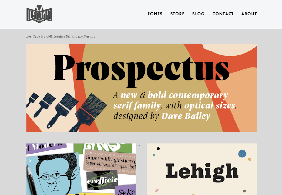 Lost Type homepage