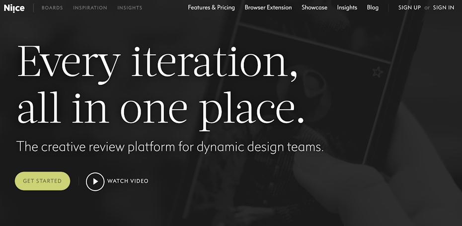 Niice homepage