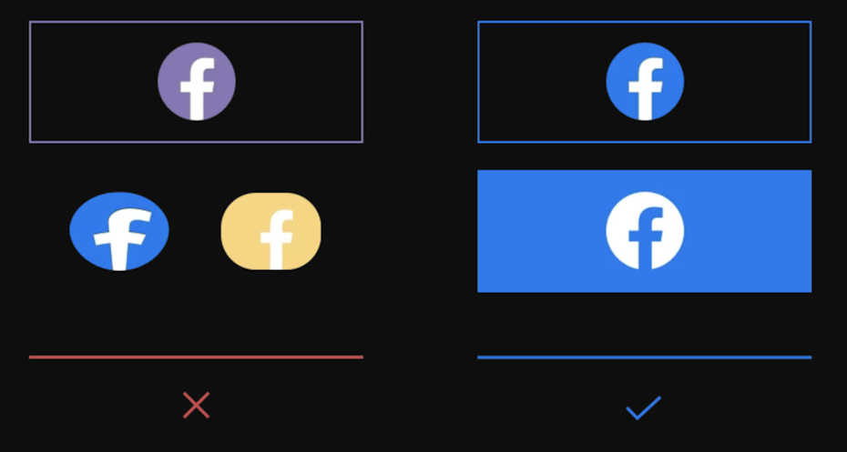 example of how not to modify the Facebook logo
