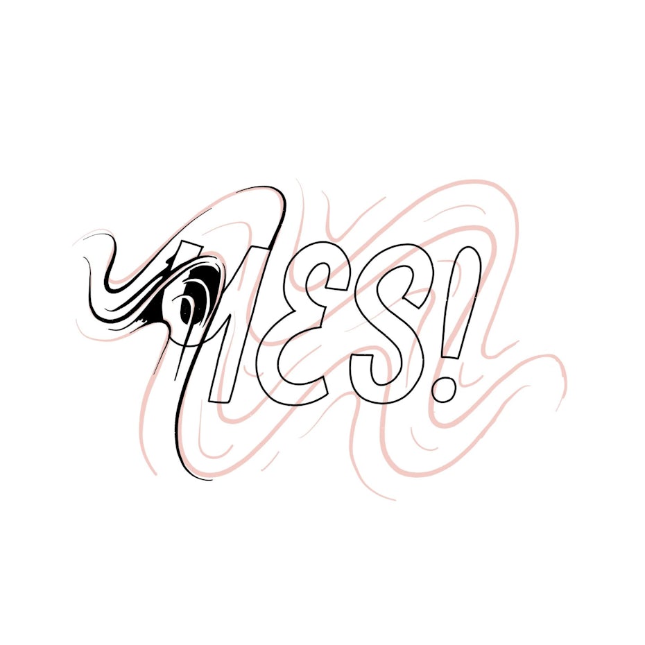 dynamic lettering of Yes