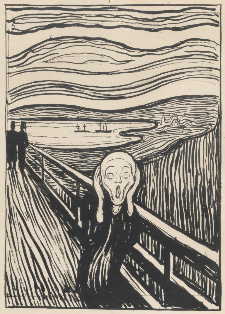 lithograph of Edvard Munch’s expressionist masterpiece, The Scream