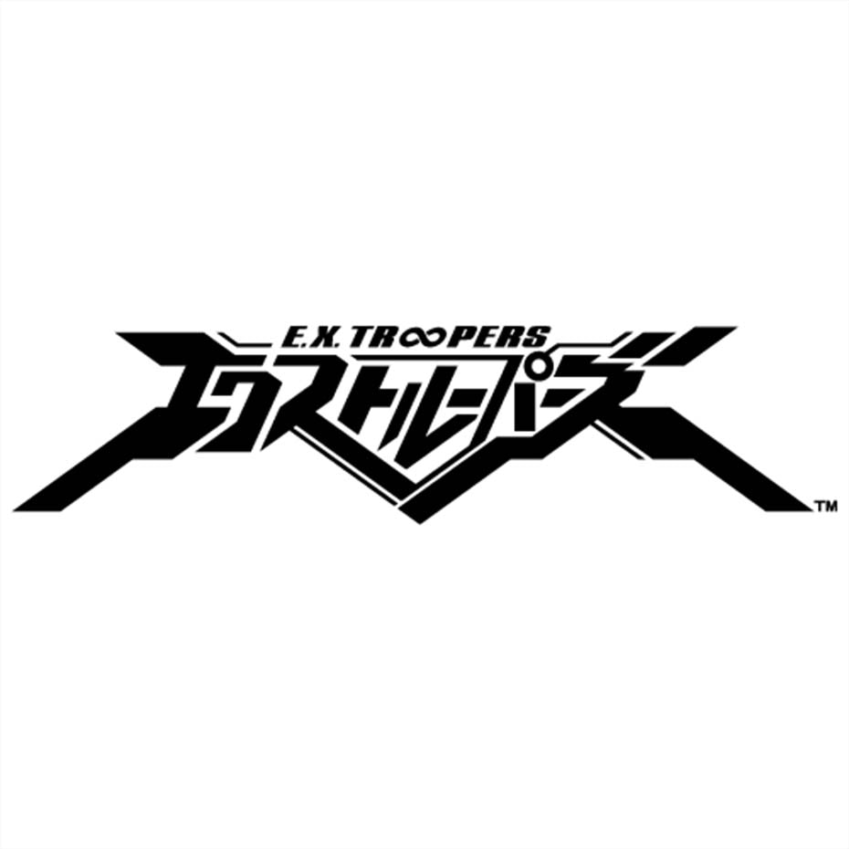 E.X. Troopers anime typography logo