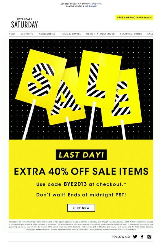 Kate Spade Cyber Monday campaign