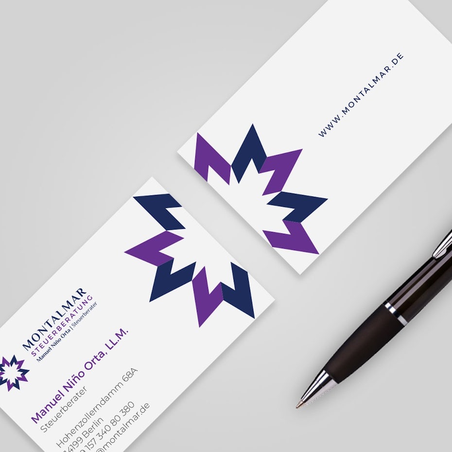 purple graphic business card