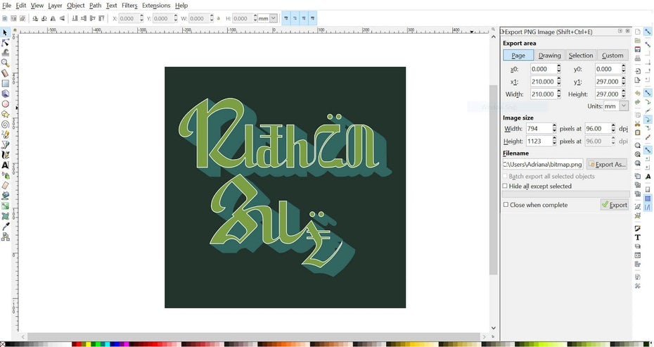 screenshot of Inkscape