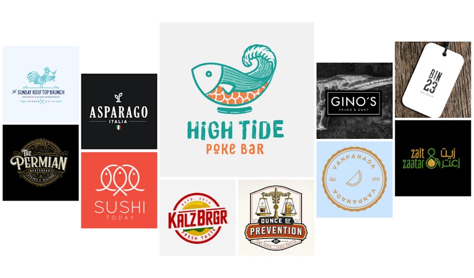 collection of restaurant logos