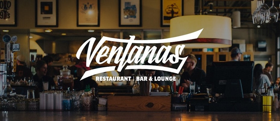 stylish restaurant and lounge logo with custom font