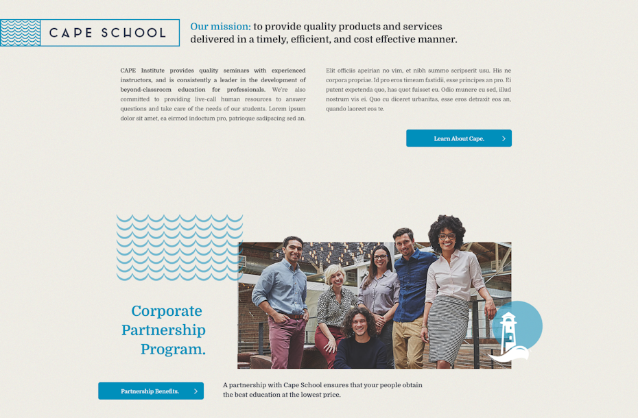 Web design for professional training courses