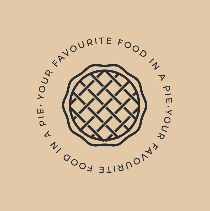 pie logo using minimalistic line art for pie restaurant
