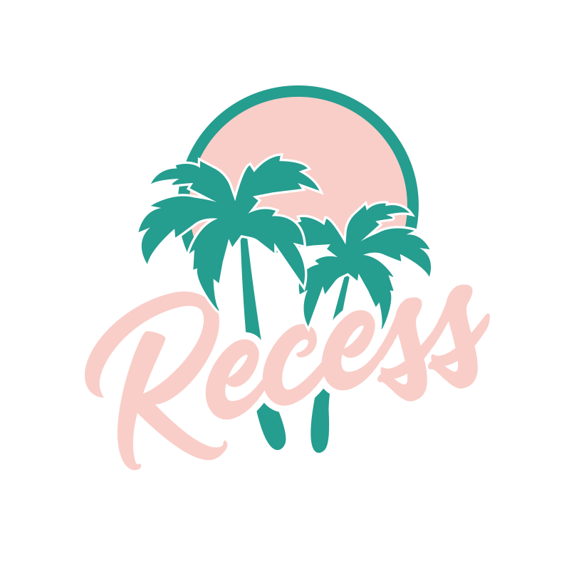 tropical restauran logo with palm trees