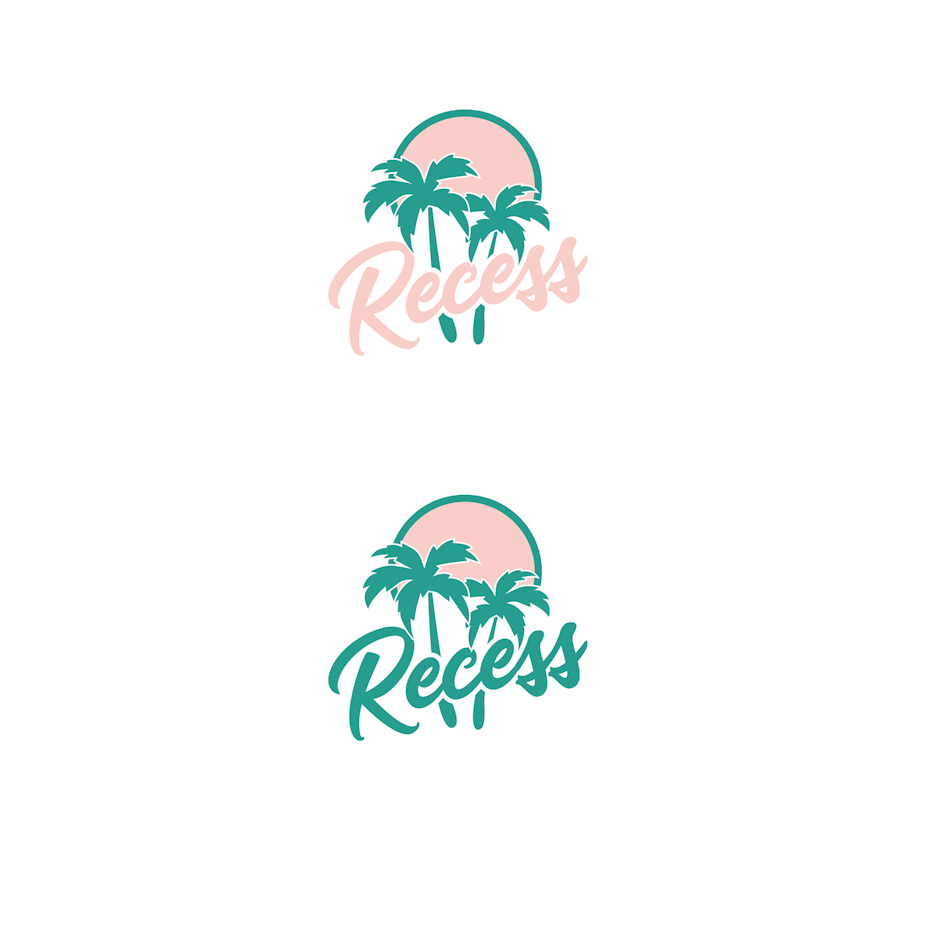 tropical restauran logo with palm trees