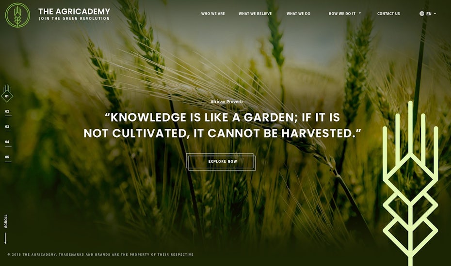 Educational website for learning agriculture