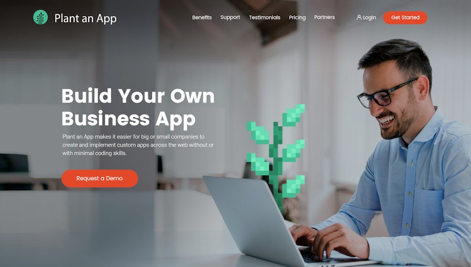 website landing page app