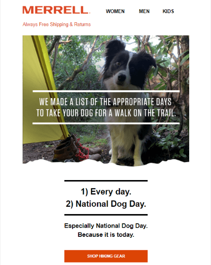 Merrell Black Friday campaign
