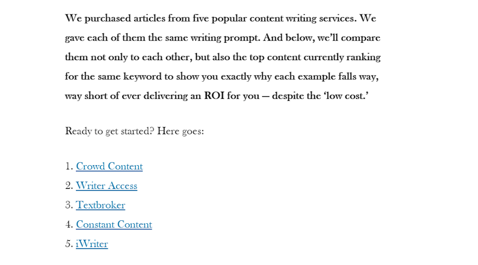 Content writing article