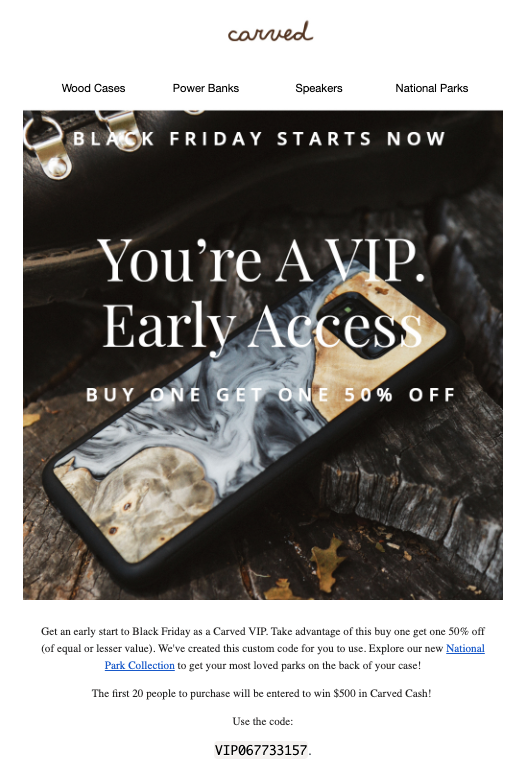 Carved Black Friday campaign