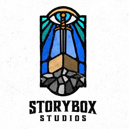 Medieval stained glass style logo