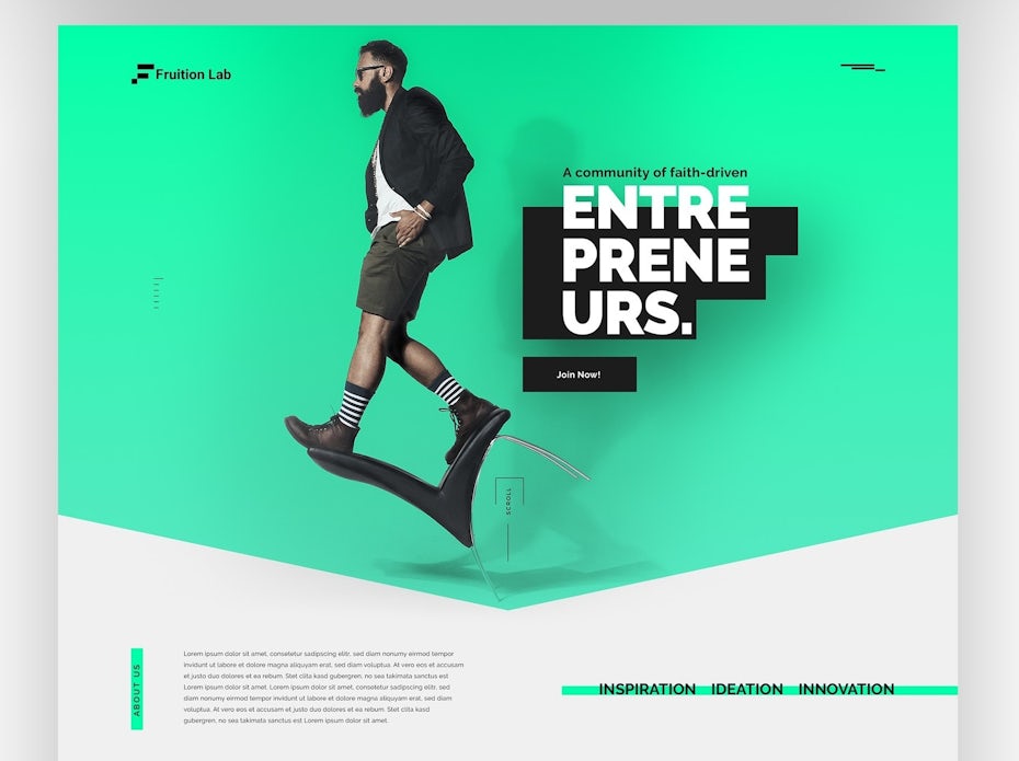 Web design trends 2020 example: web design with floating elements and shadows