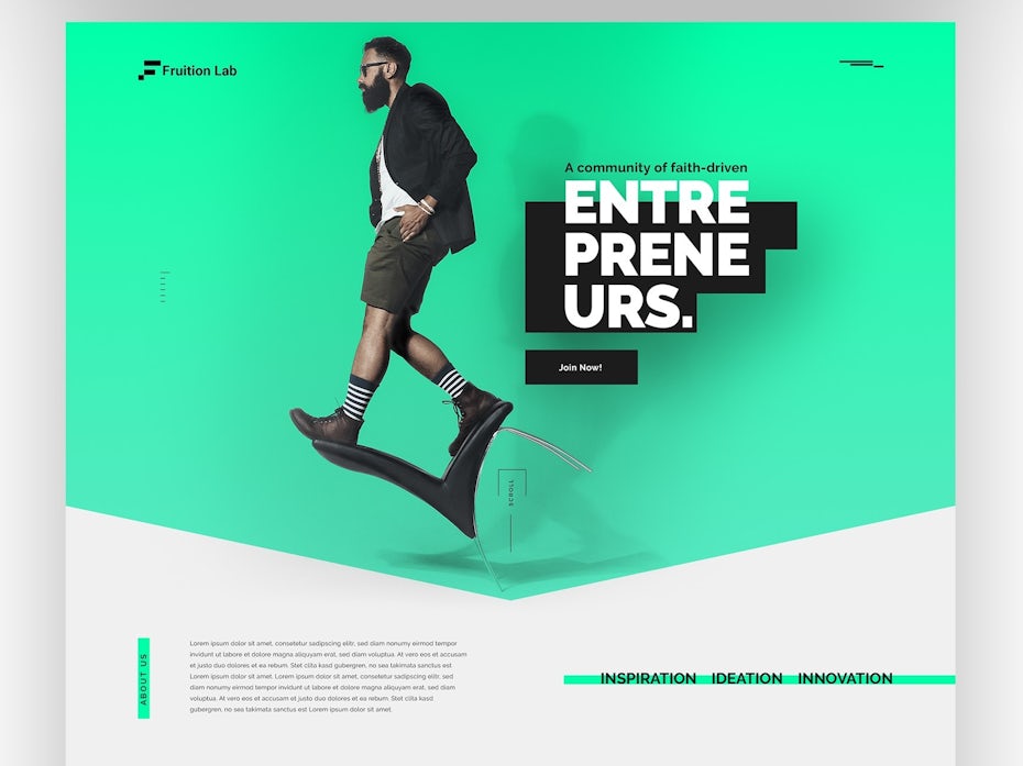 web design with floating elements and shadows
