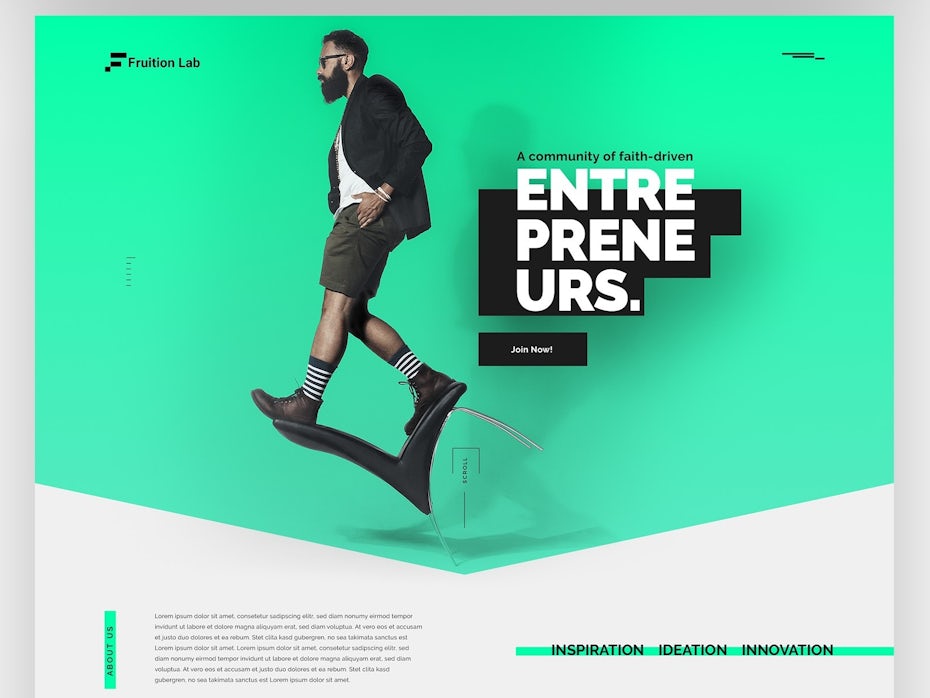 web design with floating elements and shadows