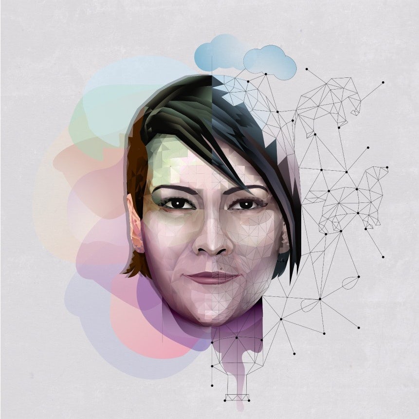 Portrait illustration with abstract polygons