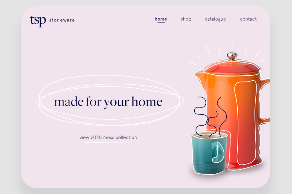 Example of 2020 web design trend of mixing real photographs with graphics