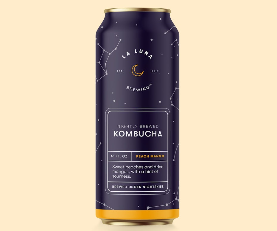 La Luna Nightly Brewed Kombucha packaging