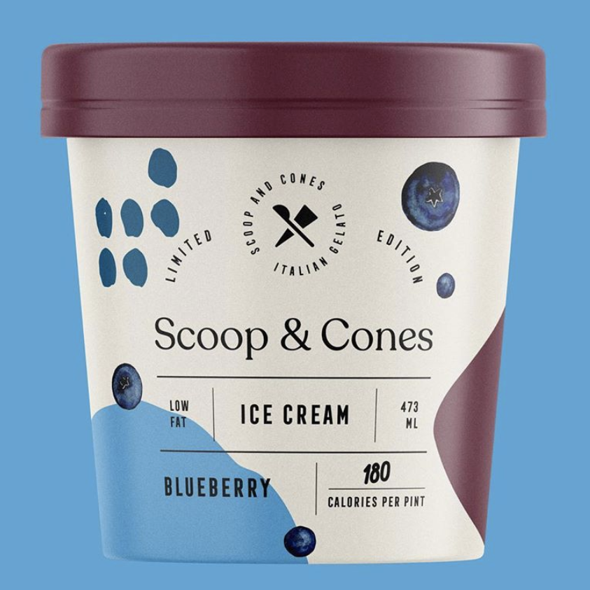 Scoops an Cones ice cream packaging