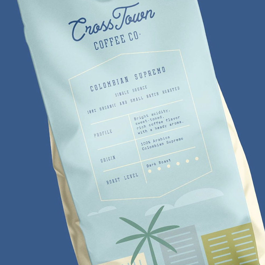 Cross Town Coffee Co. packaging