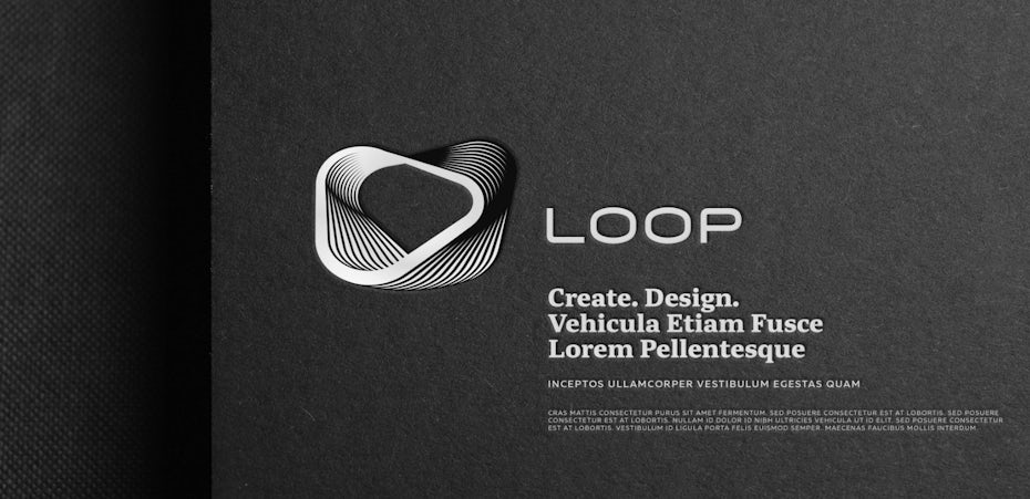 Logo design trends 2020 example: layers and shadows