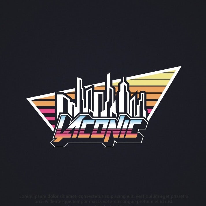 Logo design trends example: 80s inspired logo with skyline