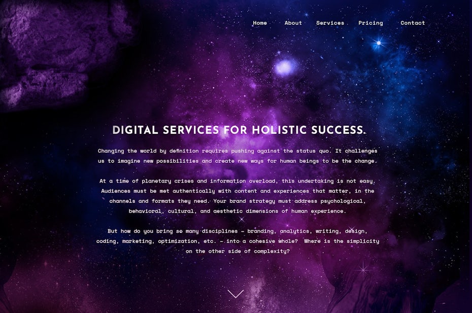 Example of 2020 web design trend of bold duotone