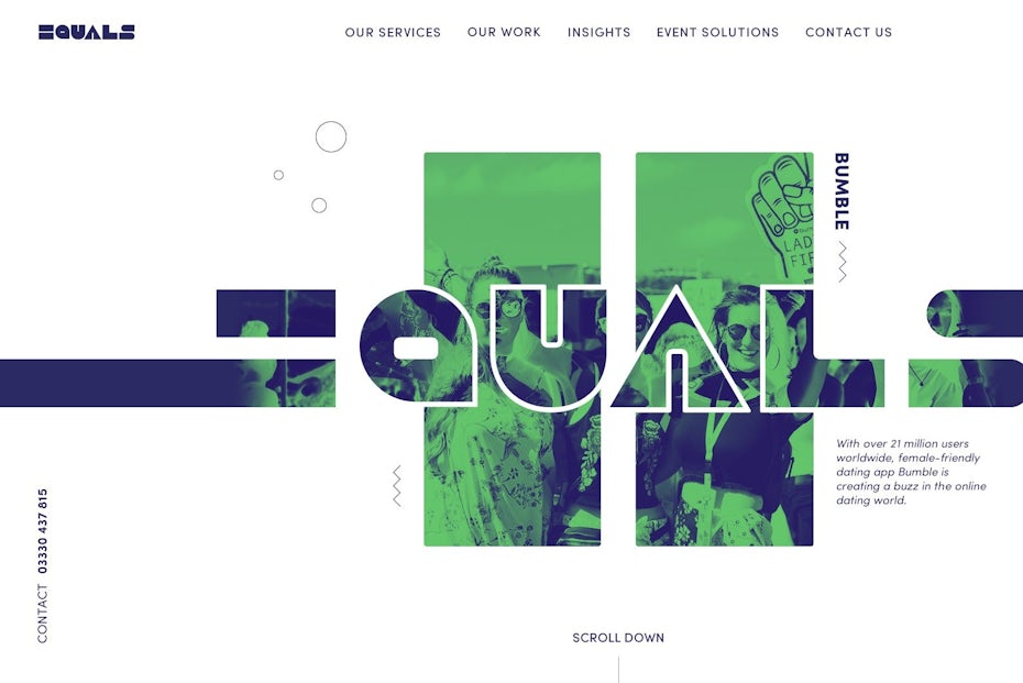 Example of 2020 web design trend of bold duotone