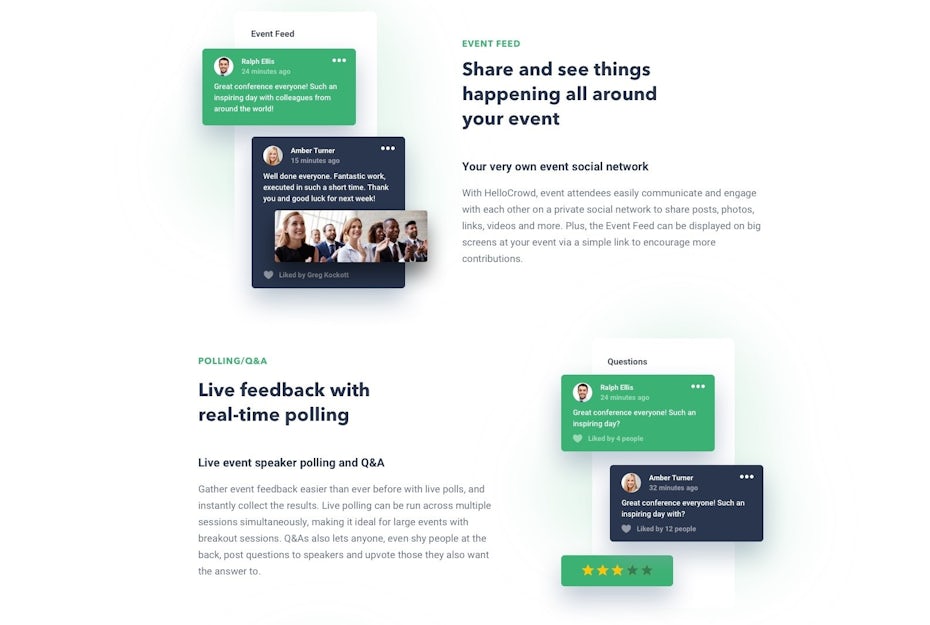Example of 2020 web design trend of soft shadows and floating elements