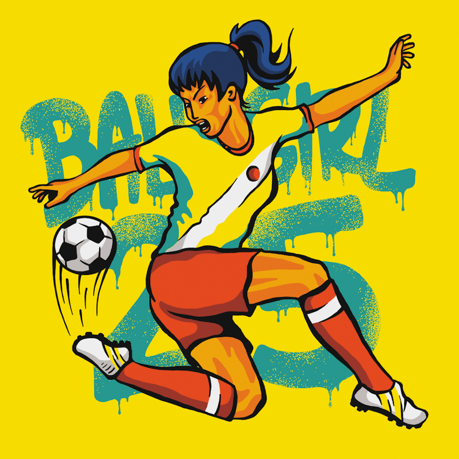 T-shirt illustration with spray paint backing