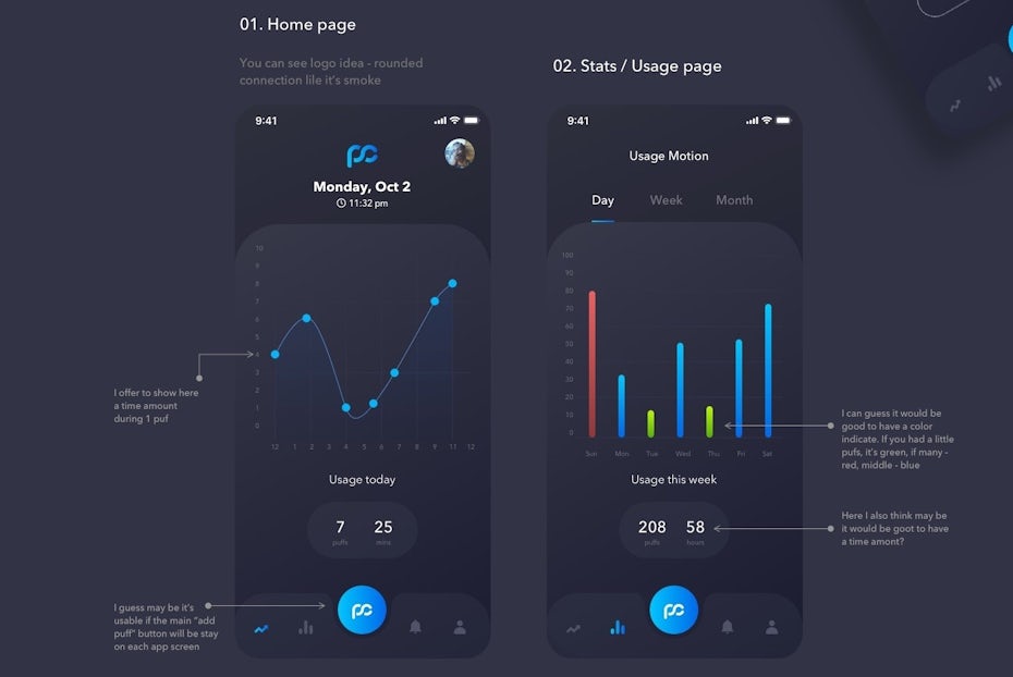 Example of 2020 web design trend dark mode