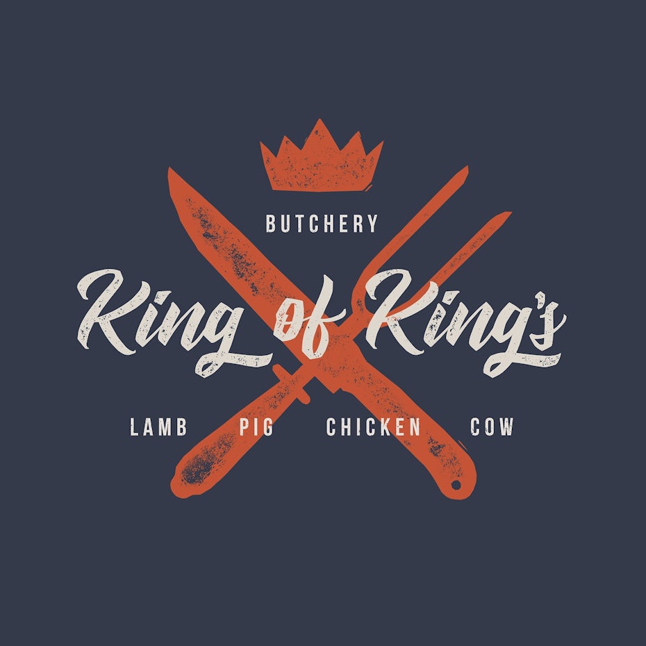 Rustic logo type for a butcher